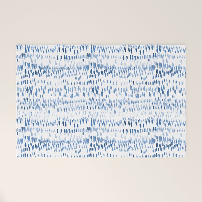 Baby blue boho vibes - watercolor brush strokes Welcome Mat Gallery Image 1