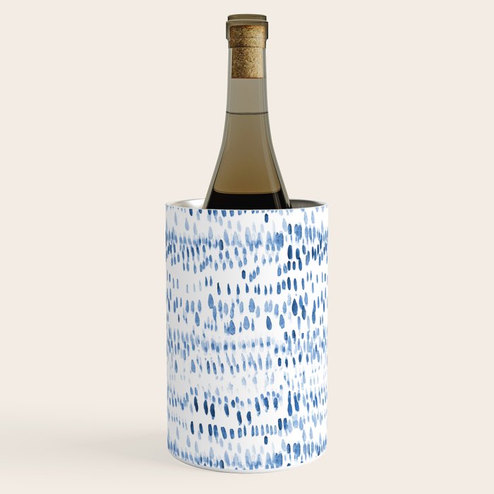 Baby blue boho vibes - watercolor brush strokes Wine Chiller Gallery Image 3