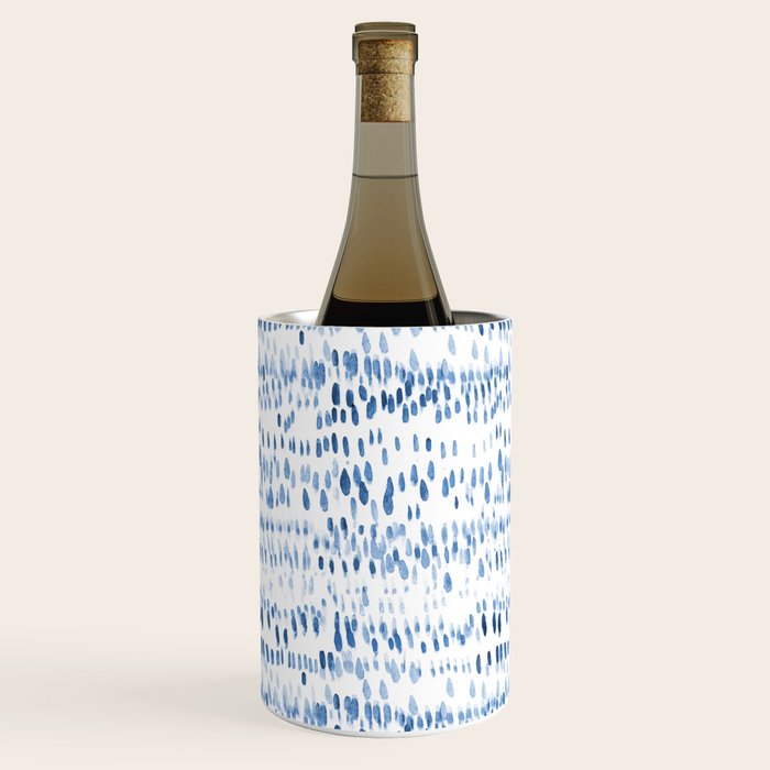 Baby blue boho vibes - watercolor brush strokes Wine Chiller Gallery Image 1