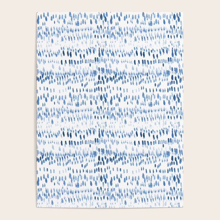 Baby blue boho vibes - watercolor brush strokes Poster Gallery Image 4