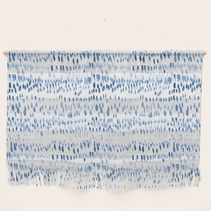 Baby blue boho vibes - watercolor brush strokes Wall Hanging Gallery Image 1