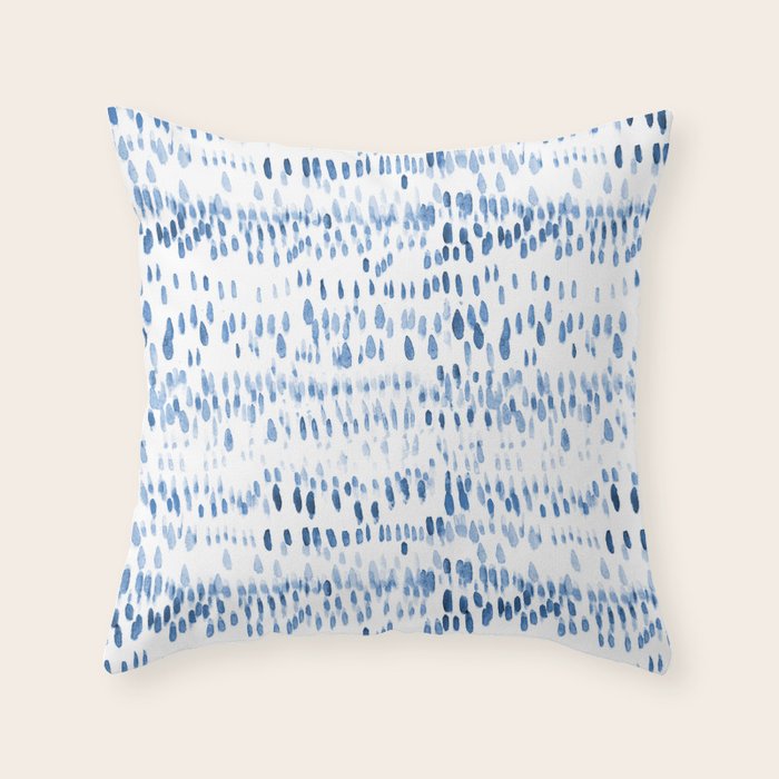 Baby blue boho vibes - watercolor brush strokes Throw Pillow Gallery Image 1