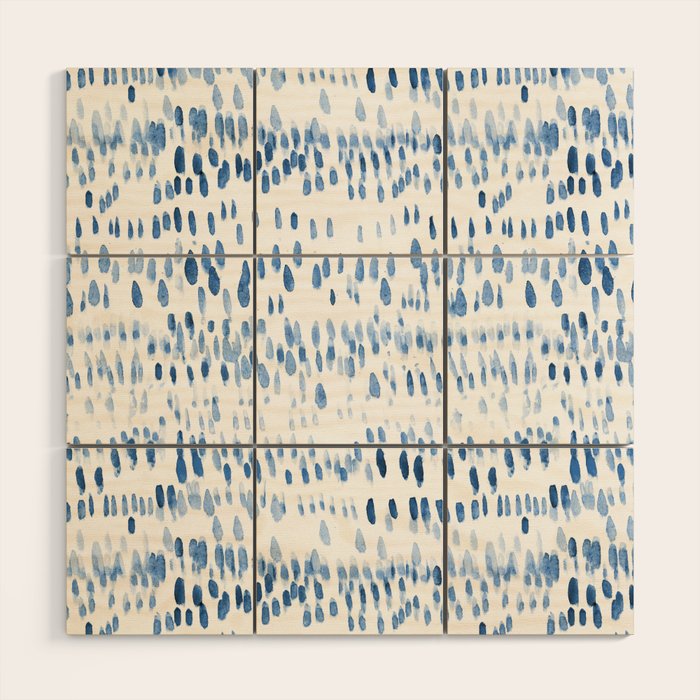 Baby blue boho vibes - watercolor brush strokes Wood Wall Art Gallery Image 1