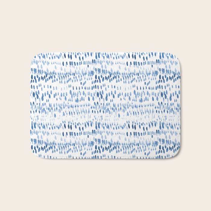 Baby blue boho vibes - watercolor brush strokes Bath Mat Gallery Image 1
