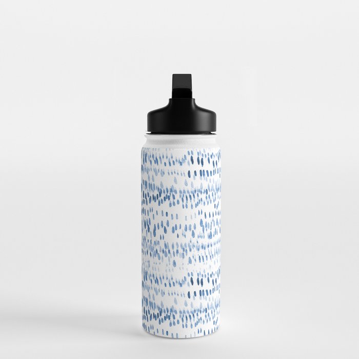 Baby blue boho vibes - watercolor brush strokes Water Bottle Gallery Image 3