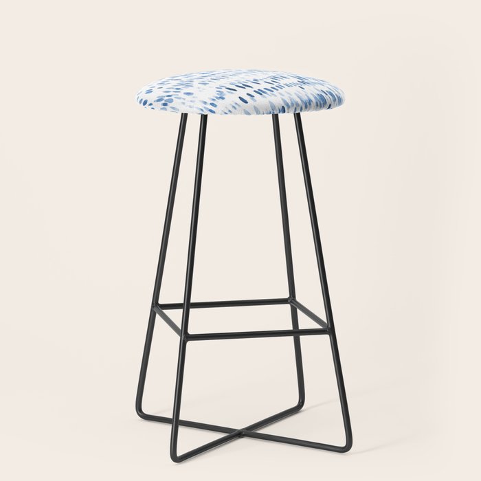 Baby blue boho vibes - watercolor brush strokes Stool Gallery Image 1