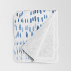 Baby blue boho vibes - watercolor brush strokes Throw Blanket Gallery Image 3