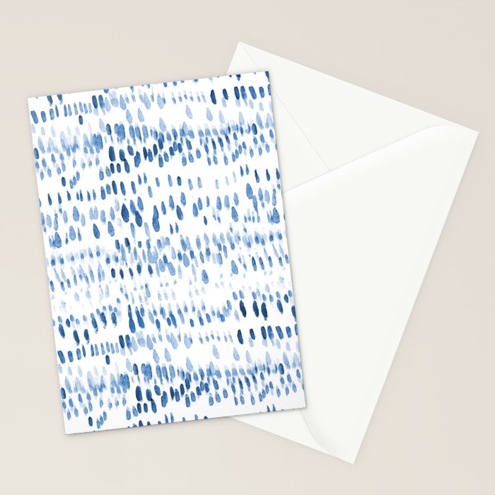 Baby blue boho vibes - watercolor brush strokes Stationery Card Gallery Image 2