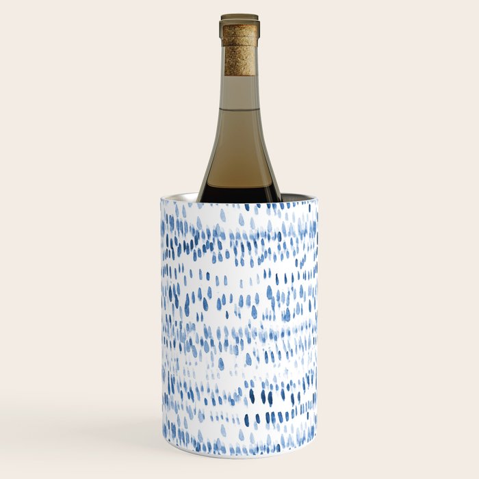 Baby blue boho vibes - watercolor brush strokes Wine Chiller Gallery Image 2