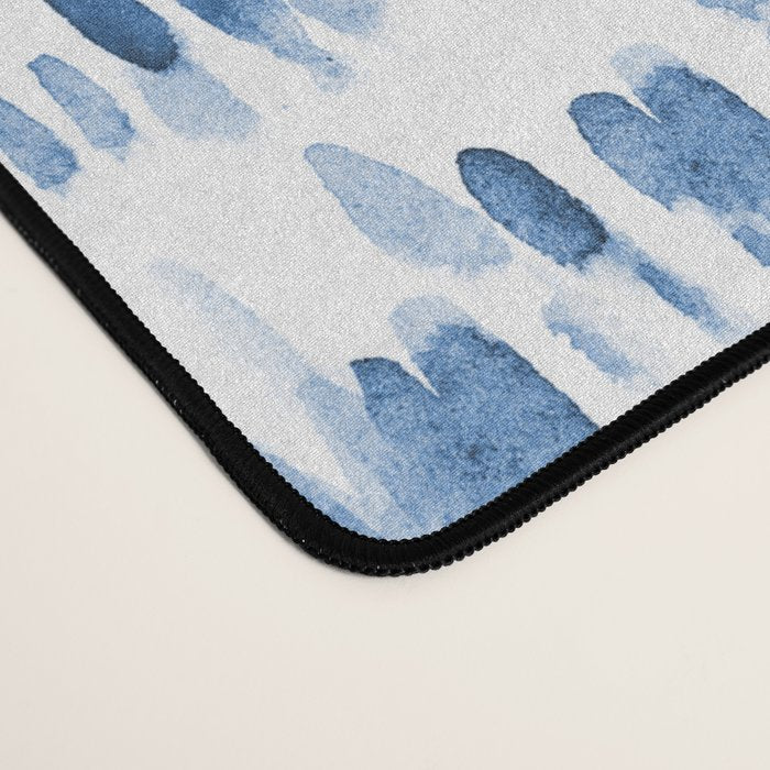 Baby blue boho vibes - watercolor brush strokes Desk Mat Gallery Image 4