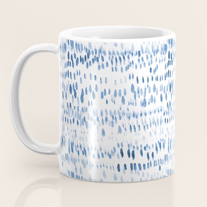 Baby blue boho vibes - watercolor brush strokes Coffee Mug Gallery Image 3