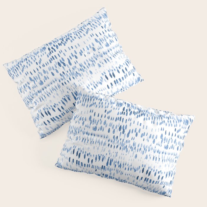 Baby blue boho vibes - watercolor brush strokes Pillow Sham Gallery Image 3