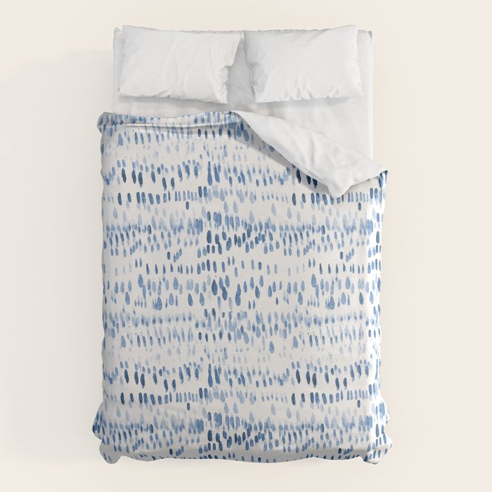 Baby blue boho vibes - watercolor brush strokes Duvet Cover Gallery Image 1