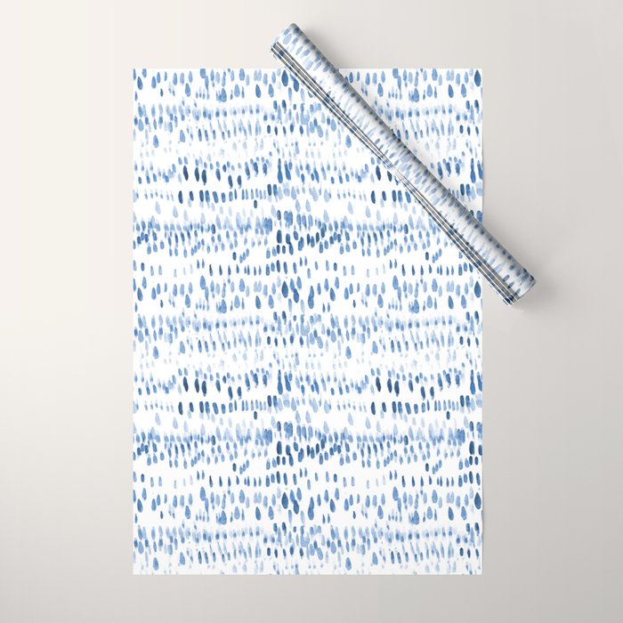 Baby blue boho vibes - watercolor brush strokes Wrapping Paper Gallery Image 1