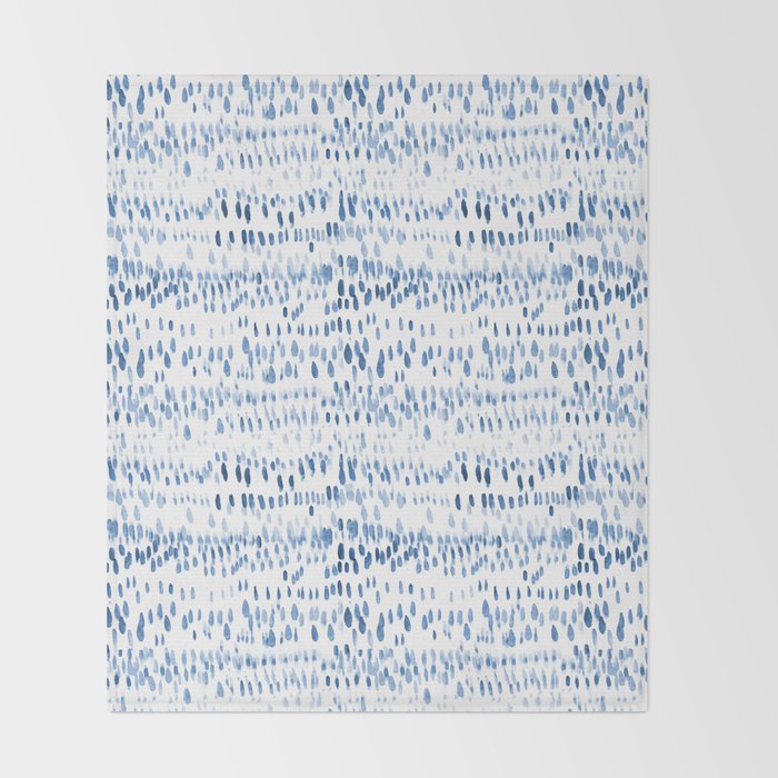Baby blue boho vibes - watercolor brush strokes Throw Blanket Gallery Image 2