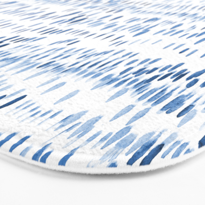 Baby blue boho vibes - watercolor brush strokes Bath Mat Gallery Image 3