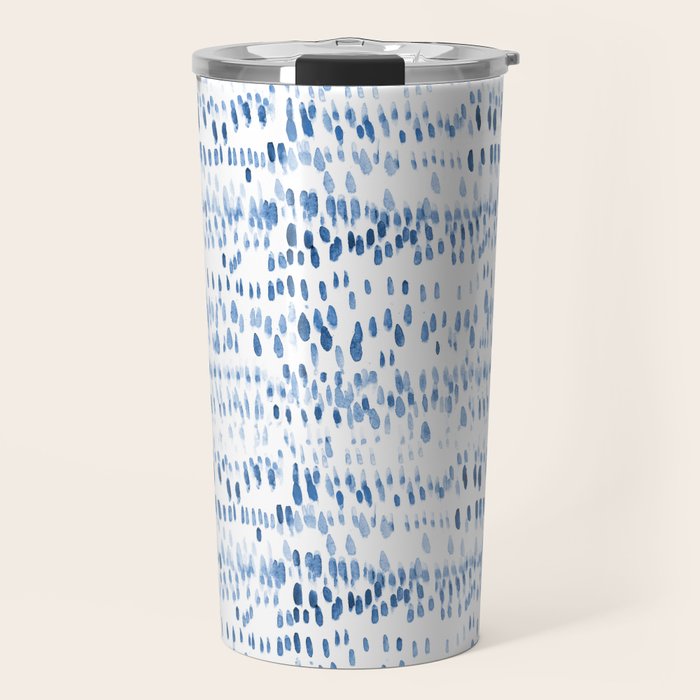 Baby blue boho vibes - watercolor brush strokes Travel Mug Gallery Image 1