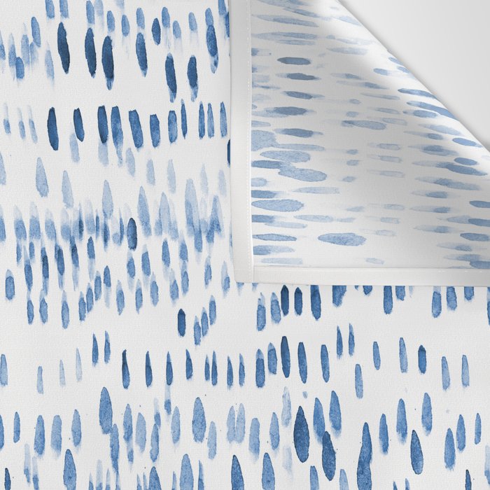 Baby blue boho vibes - watercolor brush strokes Wall Tapestry Gallery Image 3