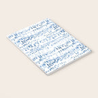 Baby blue boho vibes - watercolor brush strokes Notebook Gallery Image 3