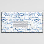 Baby blue boho vibes - watercolor brush strokes Desk Mat Gallery Image 1