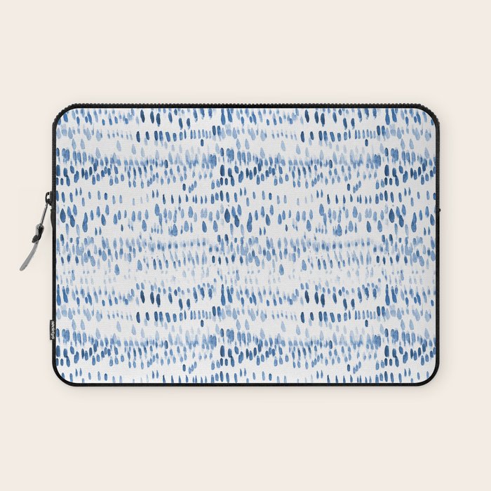 Baby blue boho vibes - watercolor brush strokes Laptop Sleeve Gallery Image 1