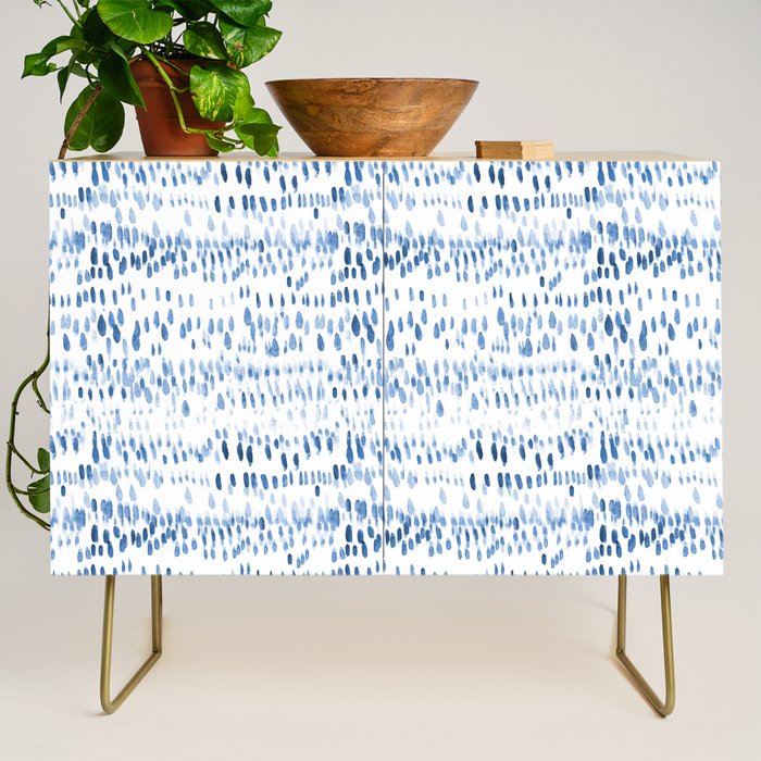 Baby blue boho vibes - watercolor brush strokes Credenza Gallery Image 1