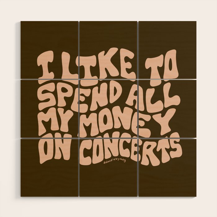 I Spend All My Money on Concerts Wood Wall Art Gallery Image 1