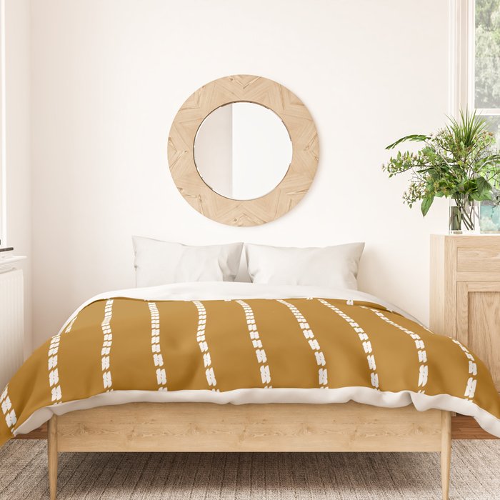 Dashed Lines (Golden Brown) Duvet Cover Gallery Image 3