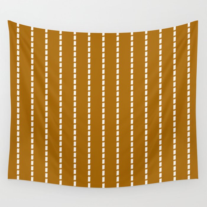 Dashed Lines (Golden Brown) Wall Tapestry Gallery Image 1