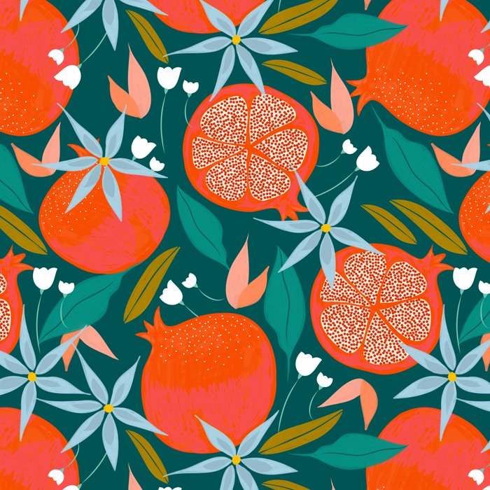 Summer Pomegranate, Tropical Fruit Illustration, Colorful Eclectic Bohemian Juicy Summer Botanical Coffee Mug Gallery Image 2