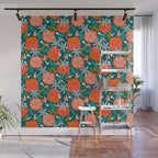 Summer Pomegranate, Tropical Fruit Illustration, Colorful Eclectic Bohemian Juicy Summer Botanical Wall Mural Gallery Image 1