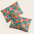 Summer Pomegranate, Tropical Fruit Illustration, Colorful Eclectic Bohemian Juicy Summer Botanical Pillow Sham Gallery Image 3