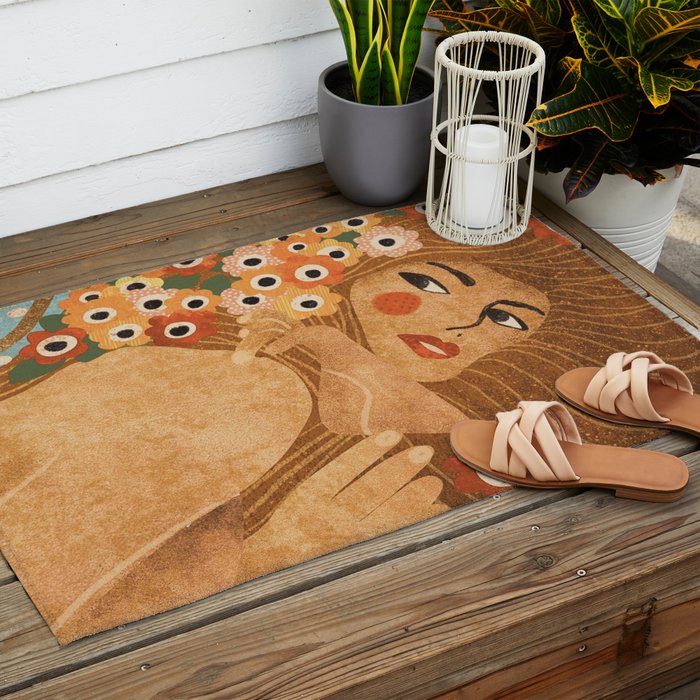 Klimt Lady Outdoor Rug Gallery Image 2