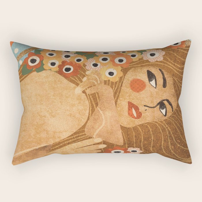 Klimt Lady Rectangular Pillow Gallery Image 2