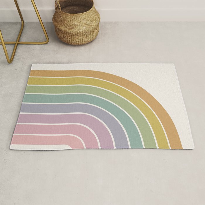 Gradient Arch XXI Tropical Mid Century Modern Rainbow Rug Gallery Image 1