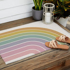 Gradient Arch XXI Tropical Mid Century Modern Rainbow Outdoor Rug Gallery Image 2