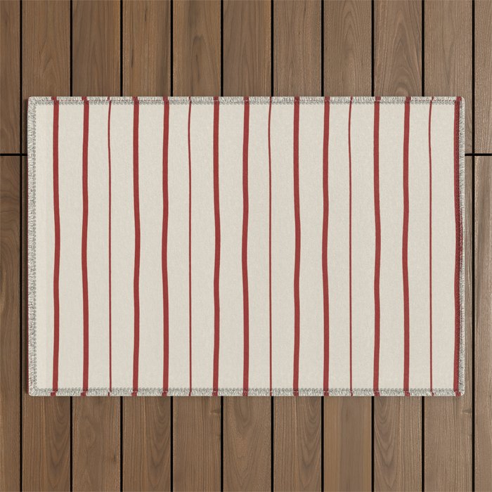 Simple Rust Stripes Outdoor Rug Gallery Image 1