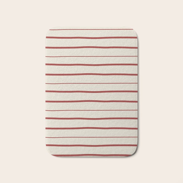 Simple Rust Stripes Bath Mat Gallery Image 1