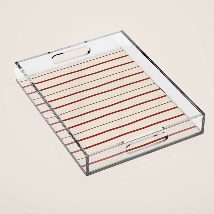 Simple Rust Stripes Acrylic Tray Gallery Image 1