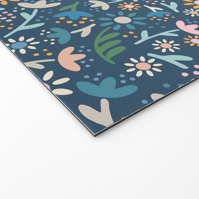 Ditsy Daisy Floral on Blue Welcome Mat Gallery Image 2