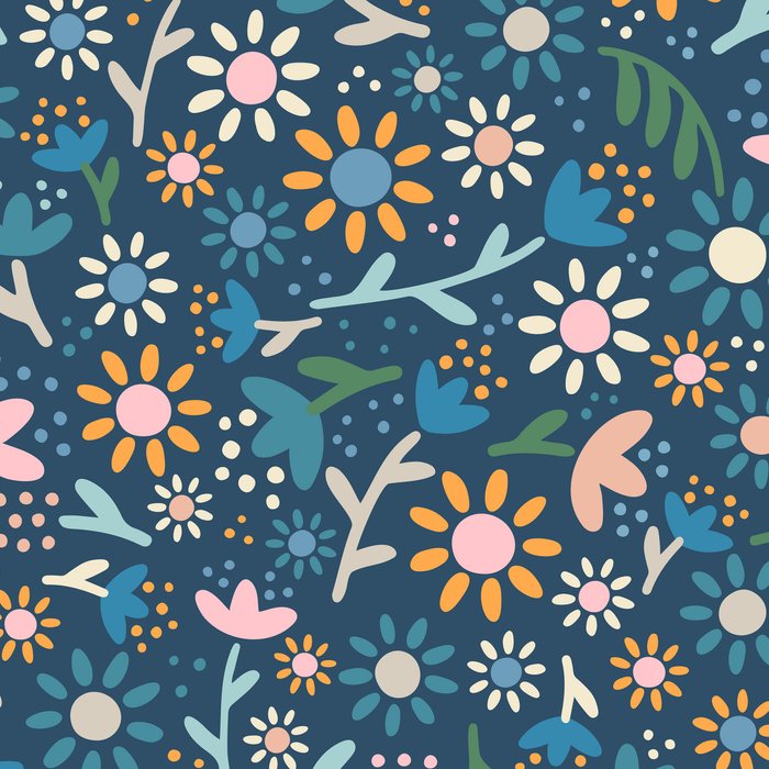 Ditsy Daisy Floral on Blue Coffee Mug Gallery Image 2
