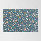 Ditsy Daisy Floral on Blue Rug Gallery Image 2