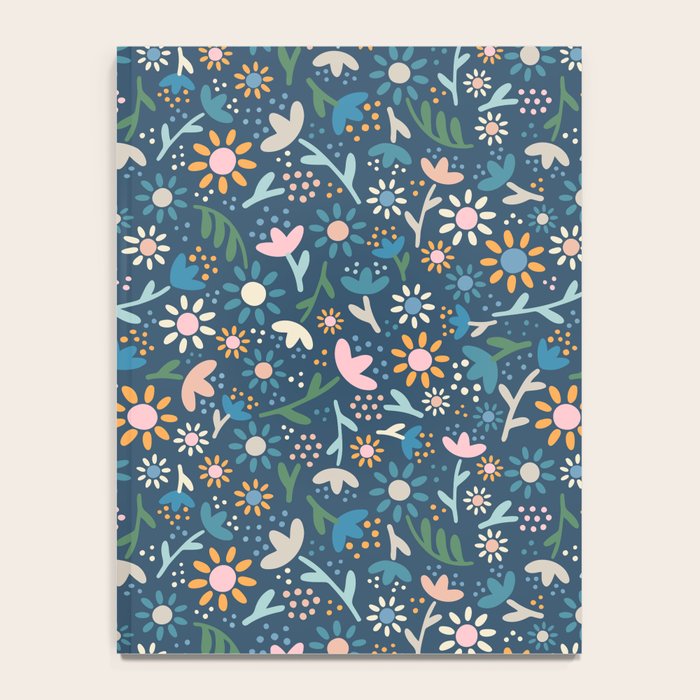 Ditsy Daisy Floral on Blue Notebook Gallery Image 4