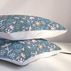 Ditsy Daisy Floral on Blue Pillow Sham Gallery Image 3