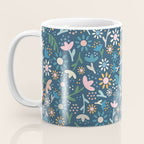 Ditsy Daisy Floral on Blue Coffee Mug Gallery Image 3