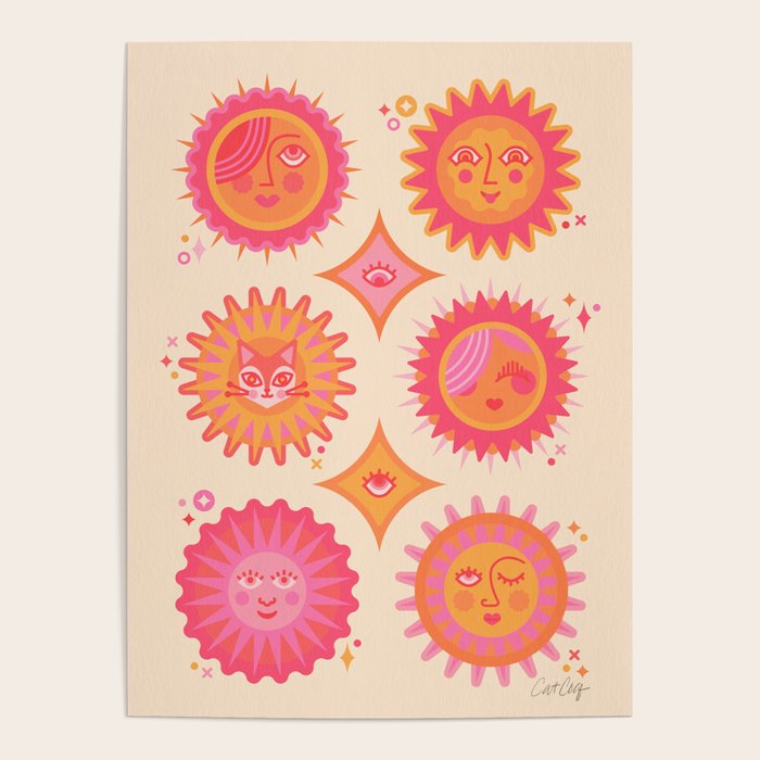 Sunshine Faces - Pink OmbrÃ© Poster Gallery Image 1