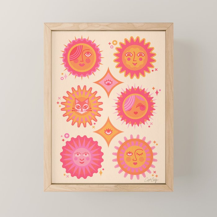 Sunshine Faces - Pink OmbrÃ© Mini Art Print Gallery Image 1
