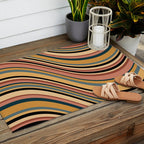 Wavy Stripes X - Vintage Neutral Outdoor Rug Gallery Image 2