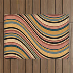Wavy Stripes X - Vintage Neutral Outdoor Rug Gallery Image 1