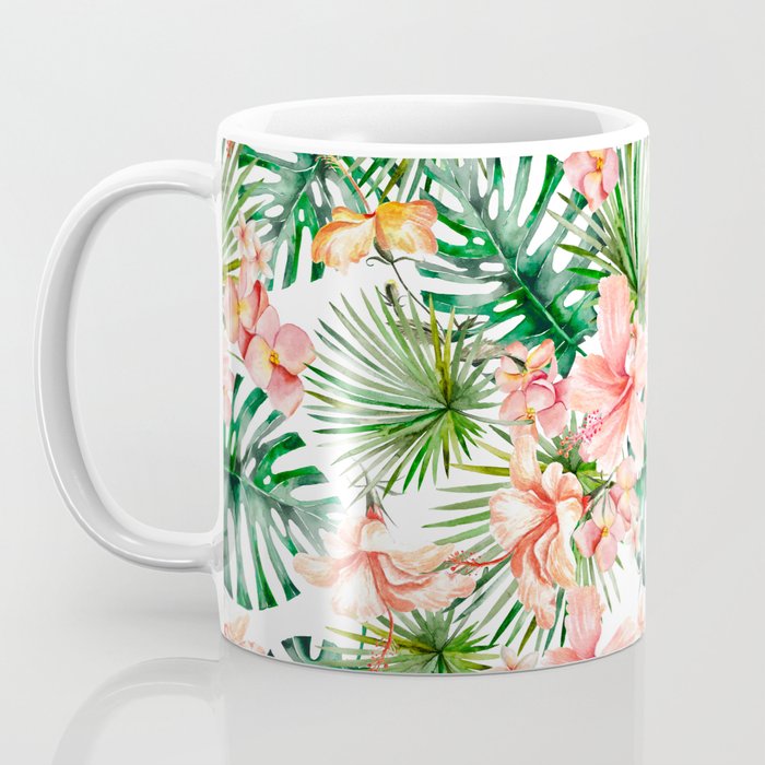 Tropical Jungle Hibiscus Flowers - Floral Coffee Mug Gallery Image 3